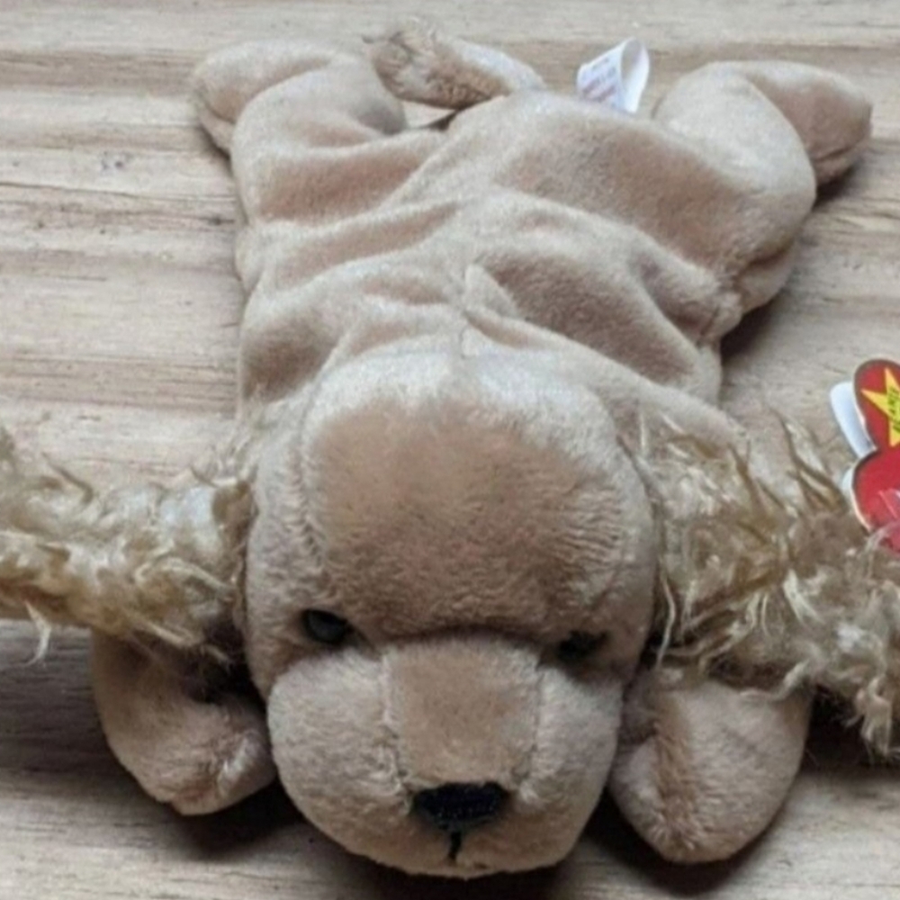 Ty Beanie Baby Beige Puppy Plush